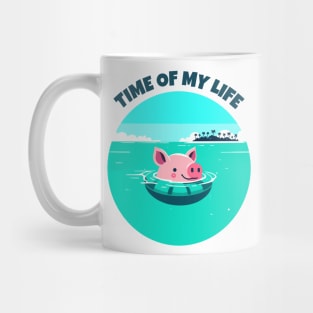 Time of My Life | Swimming Pig of the Bahamas Floating in the Sea | Piglet | Travel | Animal | Cruise | Vacation | Beach | Summer Mug